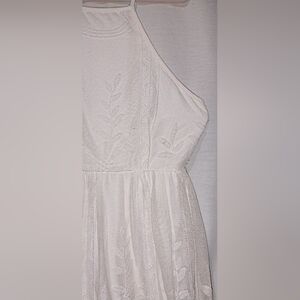 Entro Halter Lace White Dress Shorts Underneath
